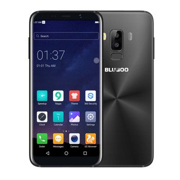 Smartphone Bluboo S8 (black) + etui/folia
