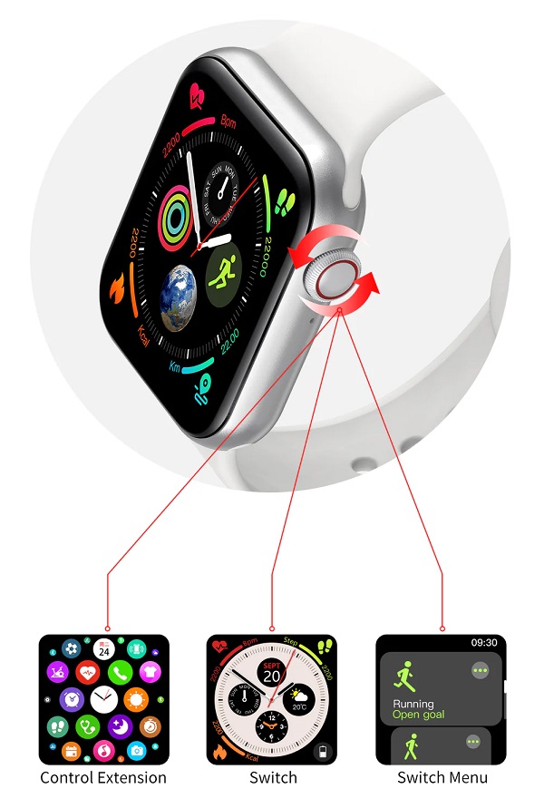 Zegarek inteligentny Smartwatch Kumi KU1 Pro biały