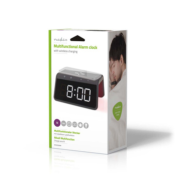 Budzik Nedis WCACQ30BK 5–15 W 2x alarm podświetlenie Czarny