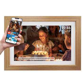 Ramka na zdjęcia Denver z FRAMEO FHD 15.6" 8GB dark wood
