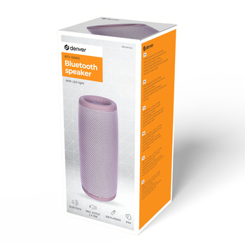Bezprzewodowy głośnik Denver Bluetooth z akumulatorem różowy
