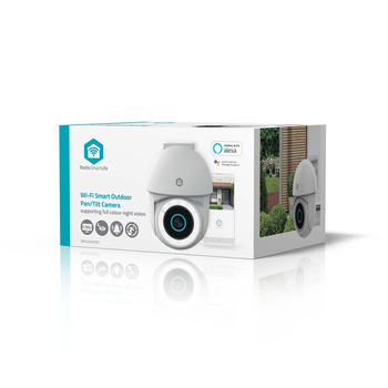 Kamera zewnętrzna Nedis Smartlife Wifi, IP65 czujnik ruchu, night vision, biały