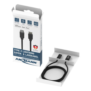 Kabel USB-C/Lightning ANSMANN 1.2m czarny