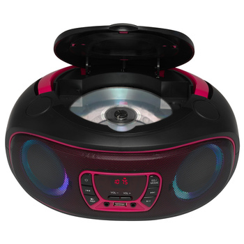 Boombox BT Denver TCL-212BT z radiem, wejściem CD, USB różowy