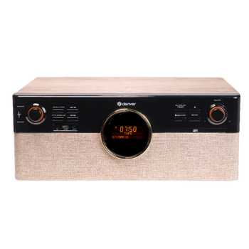Miniwieża Denver MRD-180 z gramofonem i radio DAB+/FM drewniana