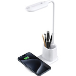 Lampka na biurko ładowarką indukcyjną 15W Rebeltec W601 biała