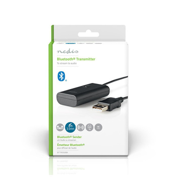 Nadajnik Bluetooth Nedis BTTR100BK 3.5 mm AptX LL/AptX/SBC Do 2 urządzeń Czarny