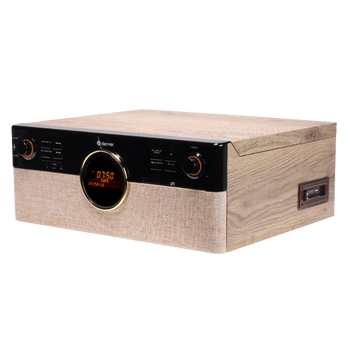 Miniwieża Denver MRD-180 z gramofonem i radio DAB+/FM drewniana