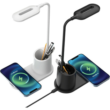 Lampka na biurko ładowarką indukcyjna 10W Rebeltec W600 biała