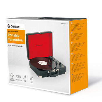 Gramofon Denver VPL-120 z USB do nagrywania na PC czarny