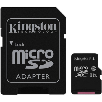 Karta pamięci microSDHC 16GB Class 10 + adapter Kingston