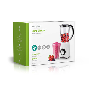 Blender kielichowy Nedis KABL300CWT 800W 1.5L Czarno-biały/Uszkodzone opakowanie