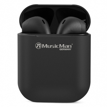 Słuchawki bezprzewodowe douszne w etui Technaxx Micro TWS, Bluetooth, microUSB (czarny)