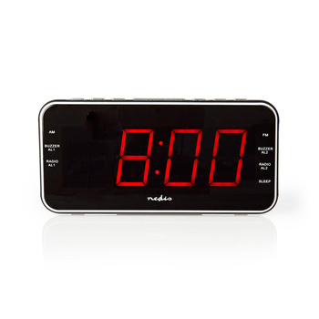 Radiobudzik Nedis CLAR004BK LED AUX projekcja 2x budzik FM Czarny