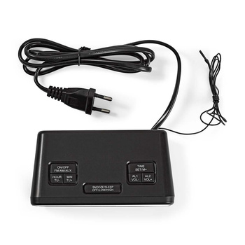 Radiobudzik Nedis CLAR002BK LED AUX projekcja 2x budzik FM Czarny