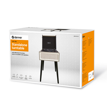 Gramofon retro na nóżkach Denver VPR-250 z radiem FM, BT i USB