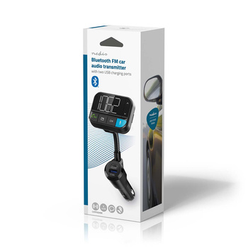 Transmiter FM samochodowy Nedis CATR1024BK Bluetooth 2" elastyczny Czarny