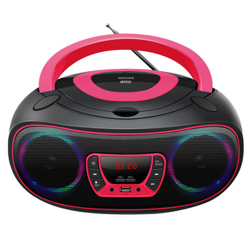 Boombox BT Denver TCL-212BT z radiem, wejściem CD, USB różowy