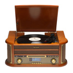 Drewniane centrum muzyczne retro Denver MRD-51 z gramofonem/Uszkodzone opakowanie