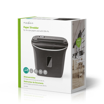 Niszczarka do papieru Nedis 12l DIN P-4 190W Czarna/Uszkodzone opakowanie