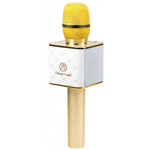 Bezprzewodowy mikrofon karaoke z głośnikiem Technaxx Bluetooth, do 8m (złoto-biały)