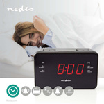 Radiobudzik Nedis CLAR002BK LED AUX projekcja 2x budzik FM Czarny