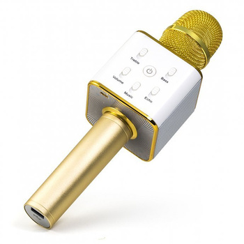 Bezprzewodowy mikrofon karaoke z głośnikiem Technaxx Bluetooth, do 8m (złoto-biały)