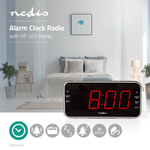 Radiobudzik Nedis CLAR004BK LED AUX projekcja 2x budzik FM Czarny
