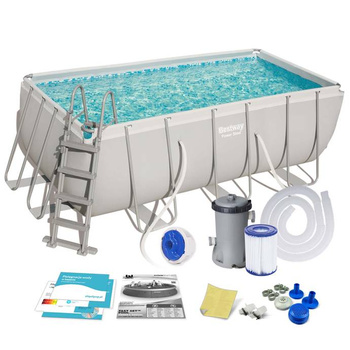Bestway Prostokątny Basen stelażowy Power Steel 13'6" x 6'7" x 48"/4.12m x 2.01m x 1.22m 56456