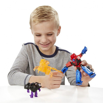 Hasbro Transformers B4714 Decepticon Hunter Optimus Prime vs Bludgeon