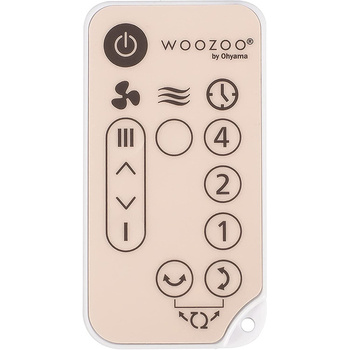 Cyrkulator  Woozoo PCF-SC15T, 15cm, 5 prędkości, ruchoma głowica pion i poziom, pilot, timer, funkcja breeze, 38W, Matt Pink