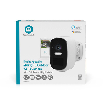 Kamera zewnętrzna Nedis Smartlife Wifi, IP66 czujnik ruchu, night vision, biały
