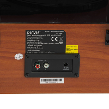 Retro wieża stereo Denver MRD-52 z gramofonem light wood