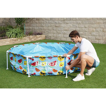Bestway Basen stelażowy dla dzieci z zadaszeniem Steel Pro UV Careful 8' x 20"/2.44m x 51cm 56432