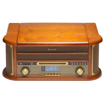 Drewniane centrum muzyczne retro Denver MRD-51 z gramofonem/Uszkodzone opakowanie