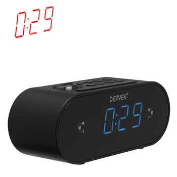 Radiobudzik Denver CRP-717B z podwójnym alarmem i projektorem