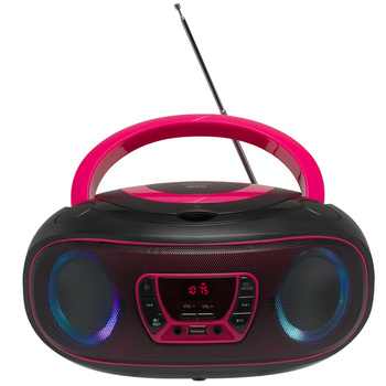 Boombox BT Denver TCL-212BT z radiem, wejściem CD, USB różowy/Uszkodzone opakowanie