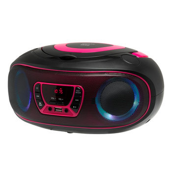 Boombox BT Denver TCL-212BT z radiem, wejściem CD, USB różowy