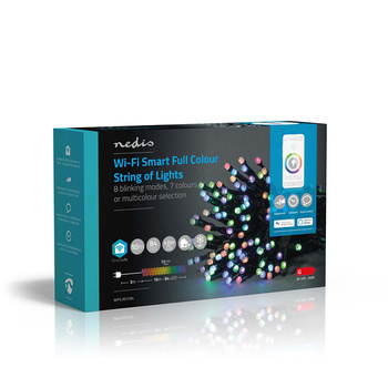 Lampki choinkowe Nedis SmartLife RGB Wi-Fi WIFILX01C84 10m