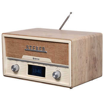 Drewniane centrum muzyczne retro Denver MDA-525DW z radiem light wood
