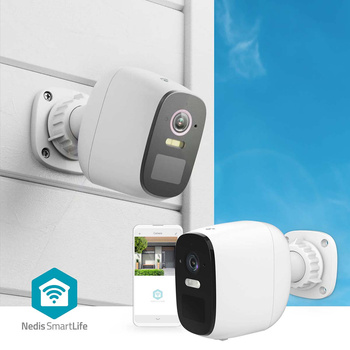 Kamera zewnętrzna Nedis Smartlife Wifi, IP66 czujnik ruchu, night vision, biały