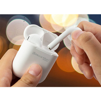 Słuchawki bezprzewodowe douszne w etui Technaxx Micro TWS, Bluetooth, microUSB (biały)