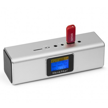 Głośnik bezprzewodowy Technaxx Bluetooth USB, Aux, audio, karta pamięci 32GB (srebrny)