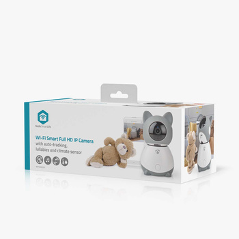 Kamera wewnętrzna Nedis Smartlife Wifi, czujnik ruchu, night vision, szary/biały
