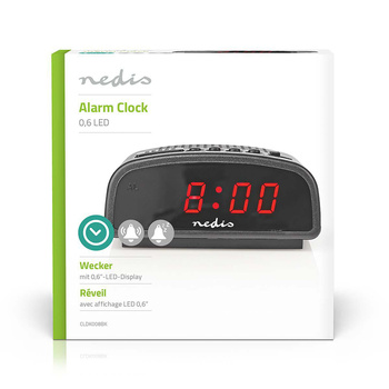 Zegar biurkowy Nedis CLDK008BK LED z drzemką bez radia Czarny