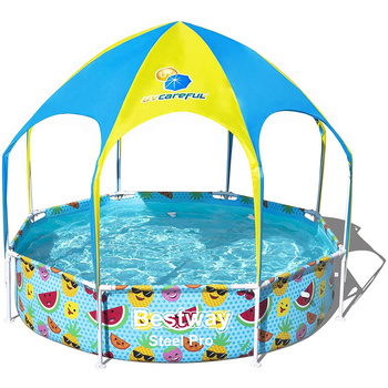 Bestway Basen stelażowy dla dzieci z zadaszeniem Steel Pro UV Careful 8' x 20"/2.44m x 51cm 56432