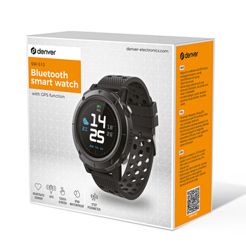 Smartwatch GPS Bluetooth z czujnikiem tętna Denver SW-510 czarny