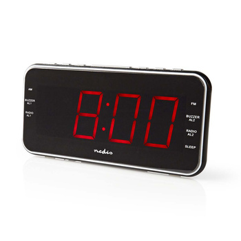Radiobudzik Nedis CLAR004BK LED AUX projekcja 2x budzik FM Czarny
