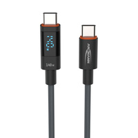 Kabel USB-C/USB-C ANSMANN 140W 1.2m czarny LED
