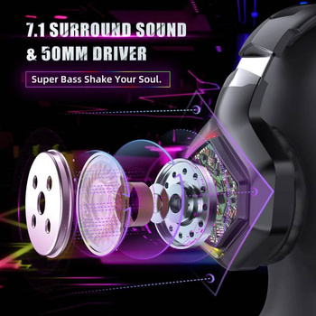 Słuchawki gamingowe Onikuma K10 Pro RGB czarne